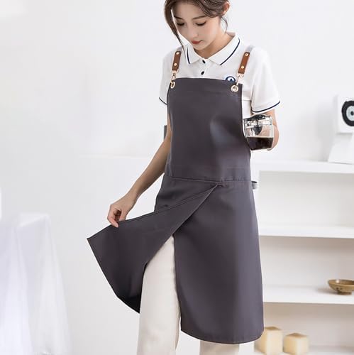 Kitchen Apron Adjustable Cotton Canvas Apron with Pockets for Kitchen
