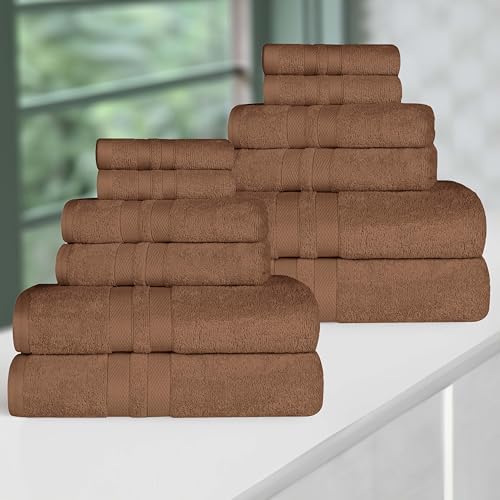 SUPERIOR Ultra-Soft Cotton Towel Set, 4 Bath Towels, 4 Hand Towels, 4