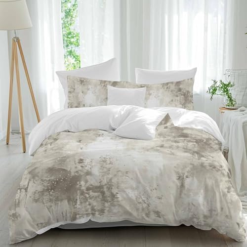 Light Gray Bedding 3 Piece Duvet Cover Set Queen Size, Vintage