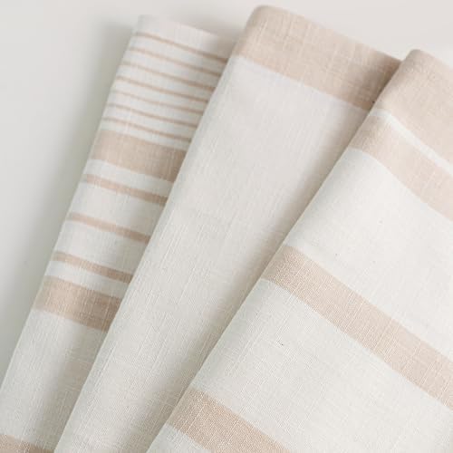 Benson Mills Cosima Set of 3 Kitchen Towels (18” X 28”, Natural)