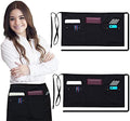 Brtex Server Aprons with 5 Pockets (2 Pack) – Commercial Grade Black
