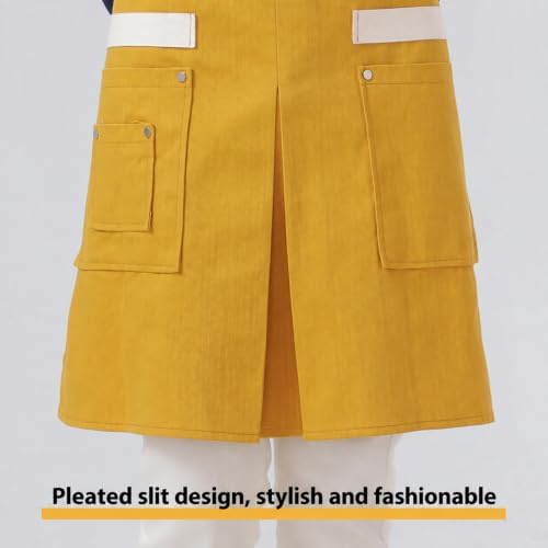 Twill Cotton Canvas Chef Aprons for Women Men with Large Pockets