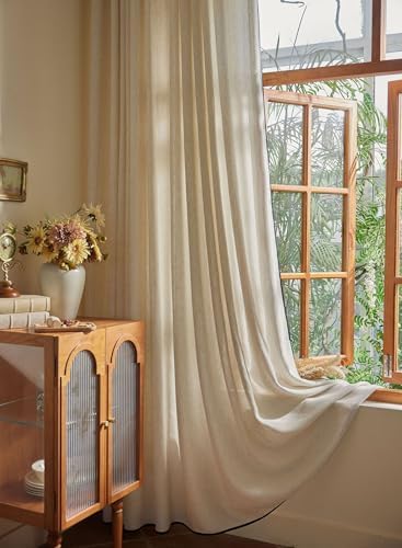 Beydodo Semi Sheer Curtains 63 Inches Long, Privacy Curtains for