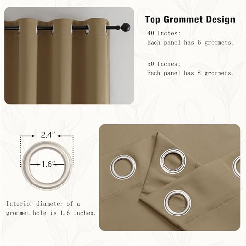 Simplebrand Taupe Room Darkening Curtains for Bedroom Living Room