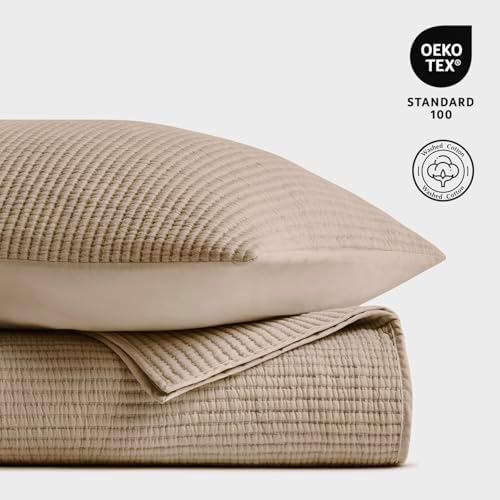 EverGrace Cotton Ribbed Matelassé Coverlet Set, Queen Size, Urban