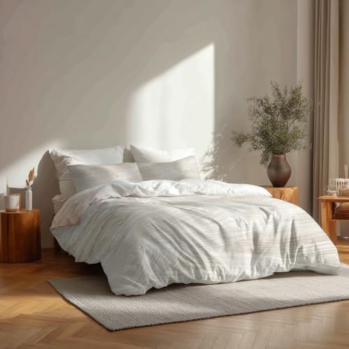 Shrahala Soft Texture Irregular Strokes 100% Cotton Duvet Cover Set