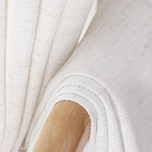Chyhomenyc Natural Curtains 120 Inch Length 2 Panels Set, Faux Linen