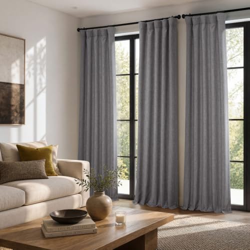 Faux Linen Curtains for Living Room (1 Panel) - 50W X 108L, Blazer