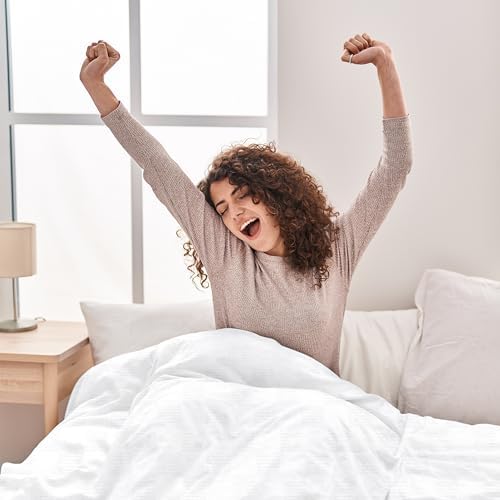 Oakias 100% Cotton Blanket Queen Size, White 90 x 90 Inches – 350 GSM
