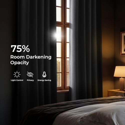 HPD Half Price Drapes Bellino Textured Faux Linen Room Darkening