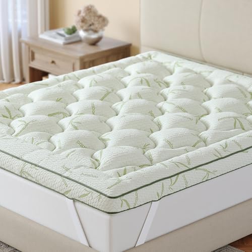 HomKdom 3 Inch Queen Mattress Topper, Pressure Relieving for Back &