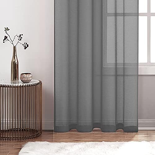 July Joy Semi Linen Look Sheer Curtains for Bedroom, Living Room