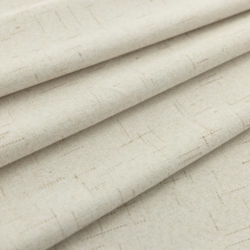 KOUFALL 108 Inch Cream Linen Blackout Curtains, 9ft Long Sun Blocking