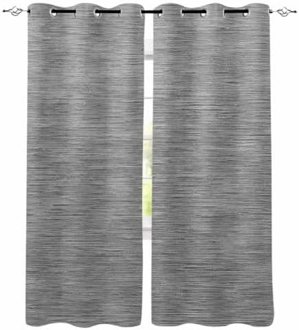 Gray Solid Color Blackout Curtains 63 Inches Long for Bedroom