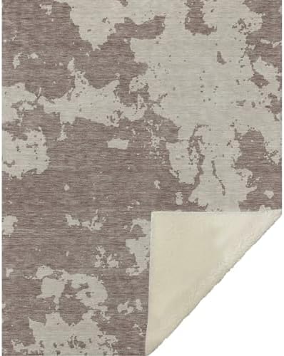 Addison Rugs ASB897 Taupe 50" x 70" Oversized Sherpa Throw Blanket