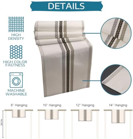 Rustic Farmhouse Table Mats Set of 6 with Table Runner 90 Inches
