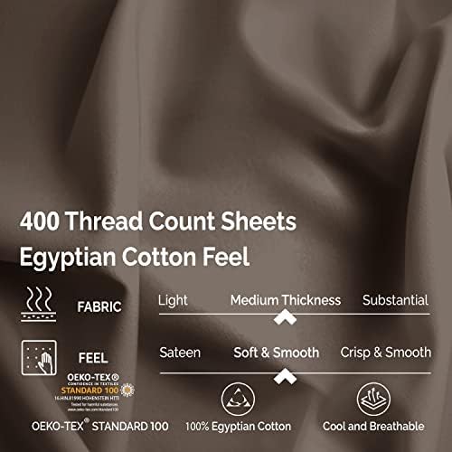 SUPERIOR Egyptian Cotton 400 Thread Count Bed Sheet Set, 1 Elastic