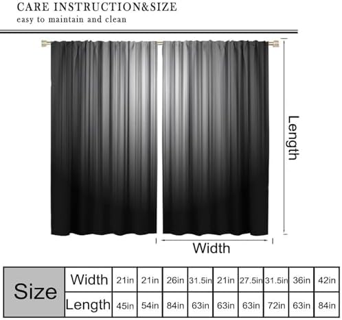 Black and Grey Curtains White Gray Ombre Trendy Simple Silver Abstract