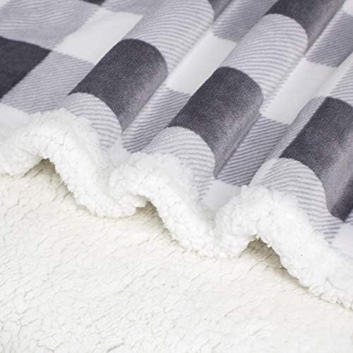 Touchat Sherpa Plaid Twin Blanket 60" X 70", Fuzzy Fluffy Soft Cozy