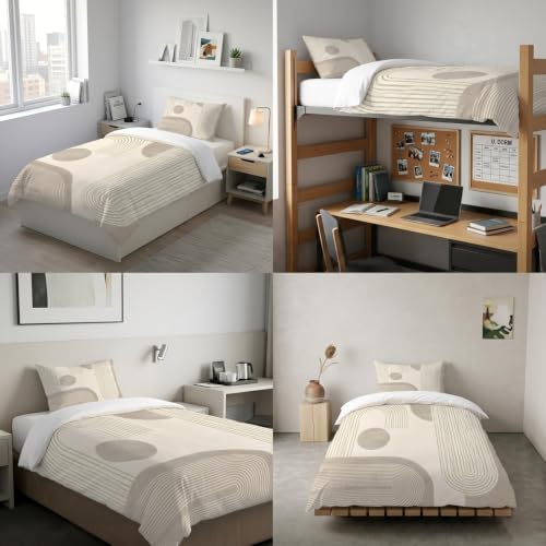 Boho Geometric Duvet Cover Queen Size,Quilt Cover 90"x90" with Zipper