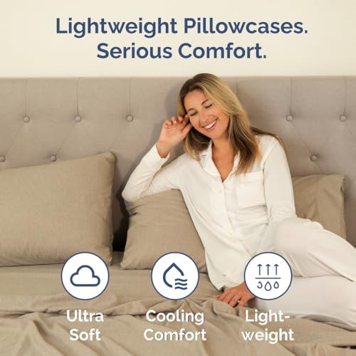 King Pillow Cases Set of 2 - Ultra Soft Pillowcase Covers - Heathered