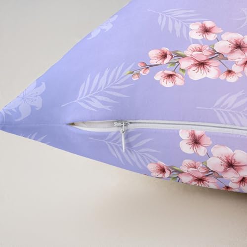 jejeloiu Kids Cherry Blossoms Throw Pillow Covers Set of 2 22 x