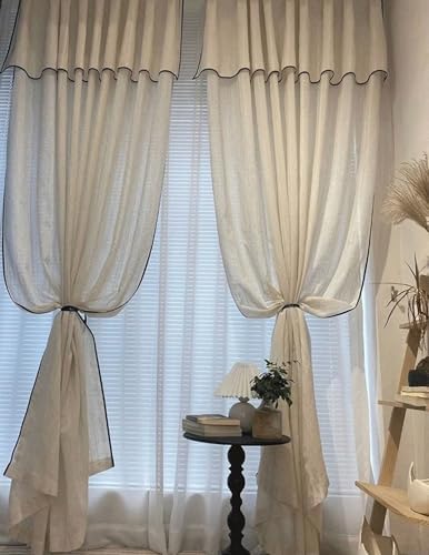 Beydodo Bedroom Curtains 63 Inches Long, Semi Sheer Curtains for