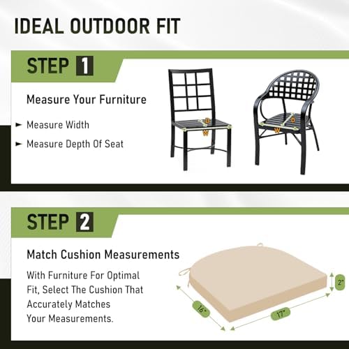 Basic Beyond Outdoor Chair Cushions Set of 4, Outdoor Cushions for