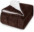 yescool Weighted Blanket for Adults (15 lbs, 60" x 80", Brown) Heavy