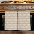 Brown Stripes Retro Kitchen Towels Set of 3, Absorbent Dish Towels for