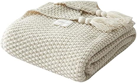 Icegrey Throw Blanket with Tassels Fringe Sofa Couch Decorative