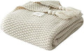 Icegrey Throw Blanket with Tassels Fringe Sofa Couch Decorative