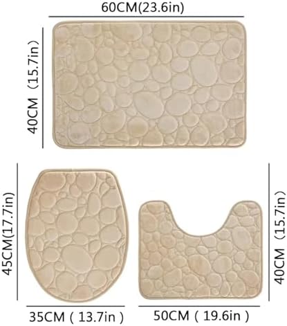 3PCS/Set Bath Mats Soft Quick Dry Bathroom Soft Rugs Water Absorption