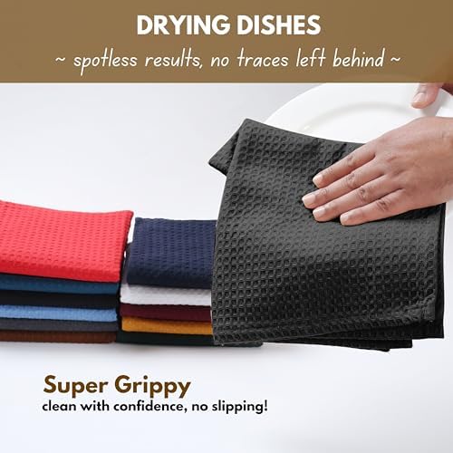 Native Fab 12 Pack Cotton Dish Cloths - Absorbent, Quick Drying