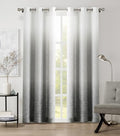 Central Park Ombre Semi Sheer Curtain, Cream White to Grey, 40" Wx84