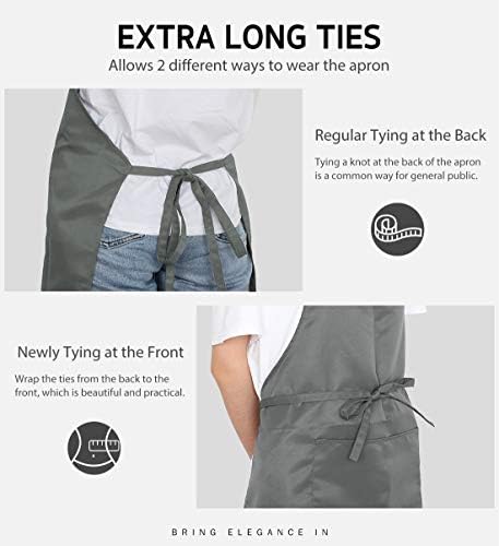 Syntus Apron for Men Women, Adjustable Cooking Kitchen Apron with 2