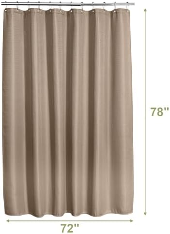 AmazerBath Taupe Shower Curtain Waffle Textured, Fabric Shower Curtain