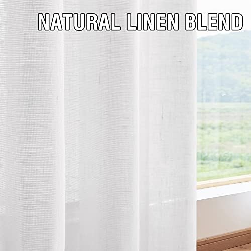 2 Pack Linen Elegant Curtains 63 Inches Long 7 Tab Top Breathable and