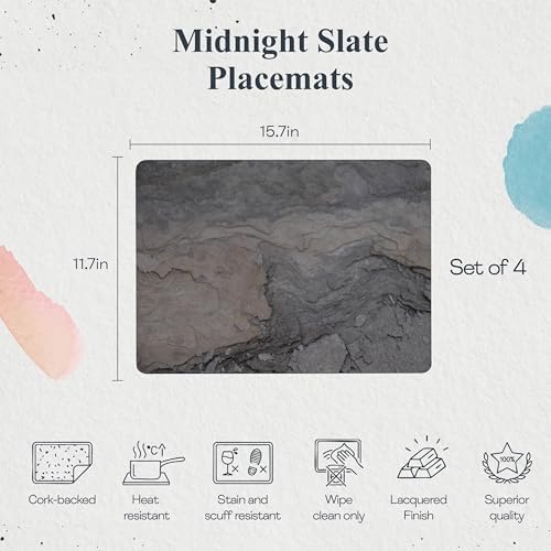 Pimpernel – Midnight Slate – Placemats – Midnight Slate, Set of 4