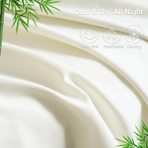 PHF Cooling Sheets Set Queen Size, Rayon Derived from Bamboo &