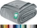 Soft Fleece Throw Blanket for Sofa Couch, Cool Grey (50x60 Inch)