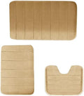 Foam Bath Mat Set Bathroom Rug Set 3 Piece Nonslip Toilet Rugs U