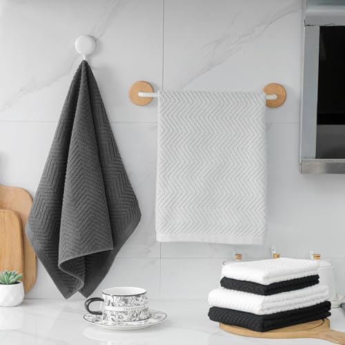 100% Cotton Kitchen Dish Towels Set, 16" x 25" Super Absorbent and