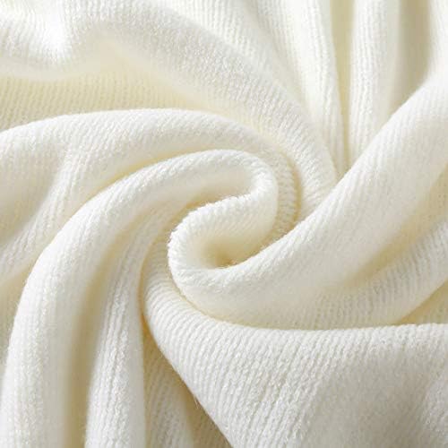 Homiest Ivory Knitted Throw Blanket with Fringe, 50x60 Inch