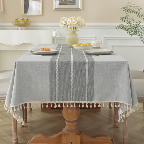 Alsoo Grey Tablecloth Rectangle 55 x 120 Inch, Waterproof Washable