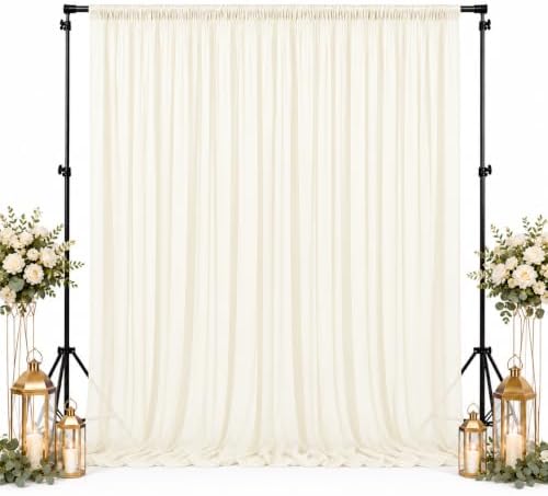 AK TRADING CO. 120" Wide (10Ft Wide) IFR Sheer Voile Drape Panels for