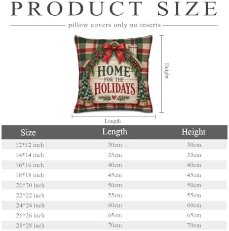 House Plaid Pillow Covers 22x22 Inch Set of 2 Linen for Farmhouse