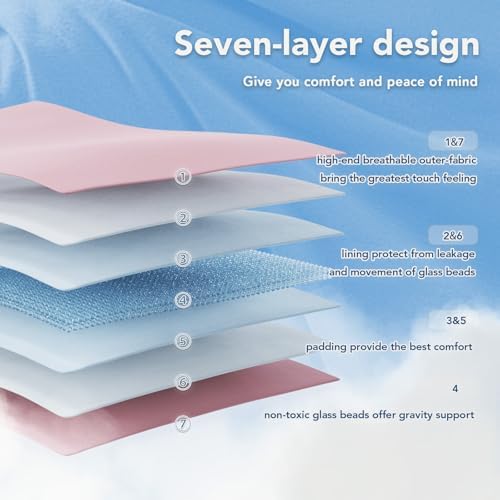 Topcee Weighted Blanket for Adults (10 lbs, 48" x 72") Twin Size Soft