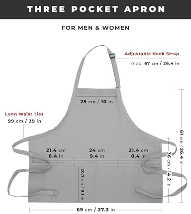 Chef Works Unisex Three Pocket Apron