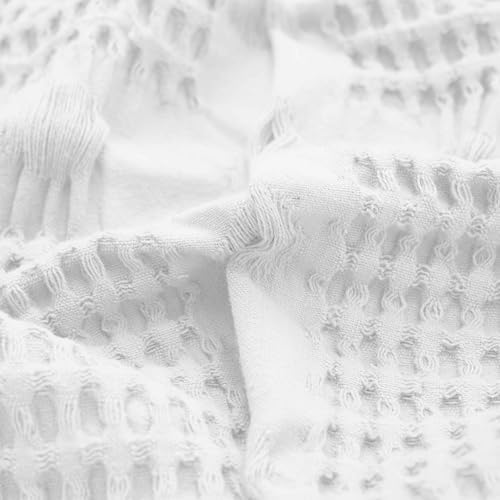 Waffle Weave Honeycomb Cotton Blanket, Comfy Blanket for Bedroom